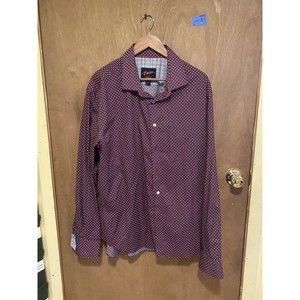 Egara Long Sleeve Shirt Purple Pattern XXL Flipped Cuff